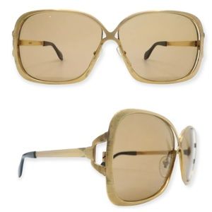 1970’s Silhouette Austria Gold Metal Frame Sunglasses, Made in Austria, Unisex